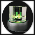 3D gravadas a laser buddilng cristal presentes ofícios de cristal com base conduzido girar